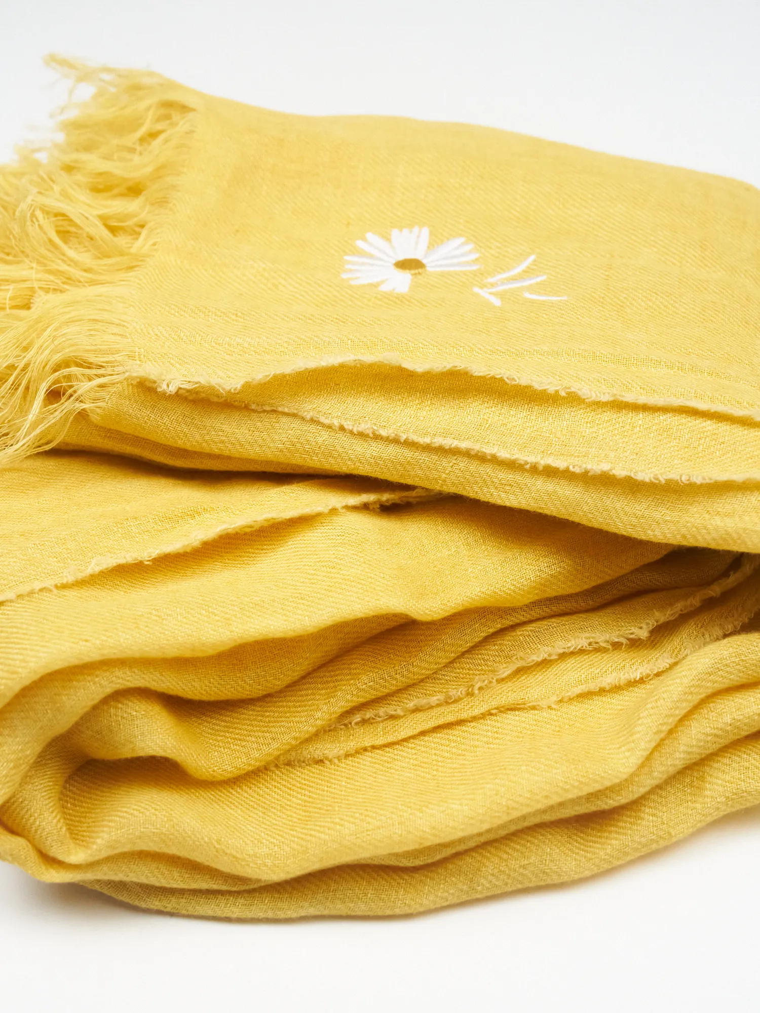 Linen Square Scarf Yellow 