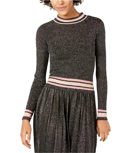 Lucy Paris Womens Nicole Metallic Pullover Sweater