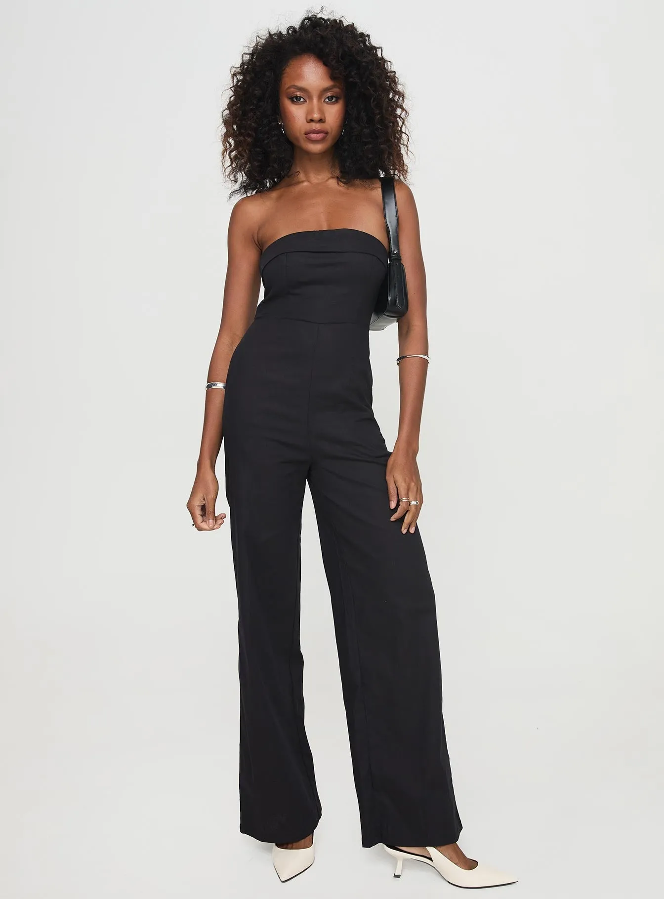 Luster Strapless Jumpsuit Black