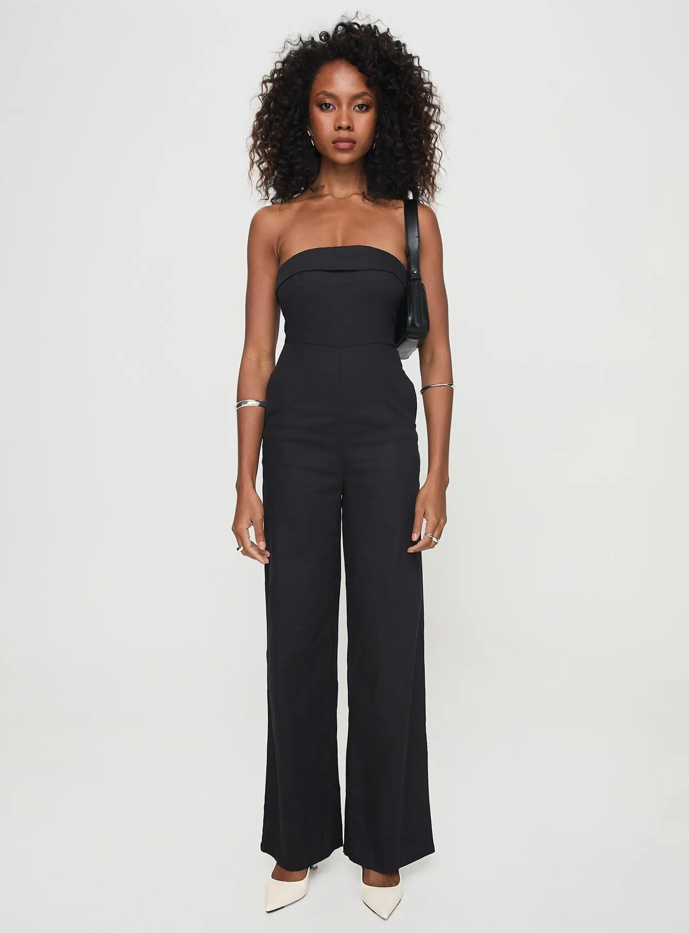 Luster Strapless Jumpsuit Black