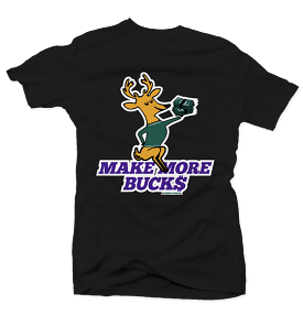 Make More Bucks Black Tee