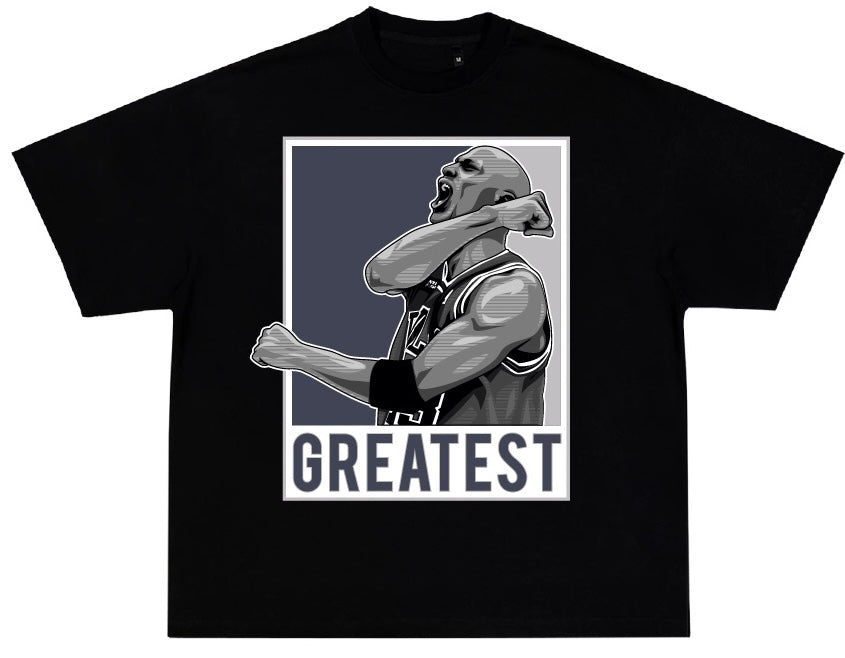 Mj Greatest Cool Grey 11's Black Tee