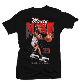 Mj Playoff 12 Money Mike Black Tee