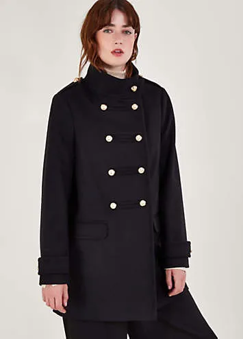 Monsoon Phoebe Double Breasted Pea Coat | Kaleidoscope