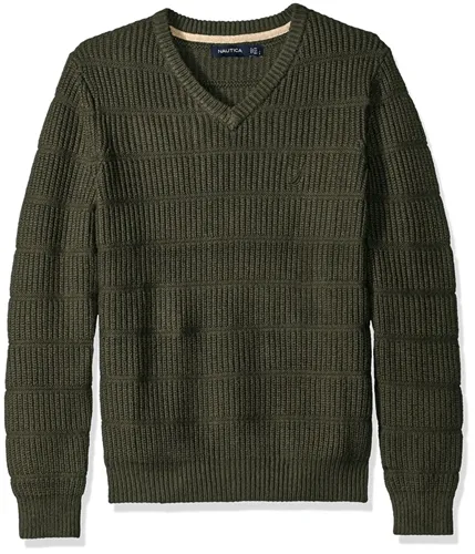 Nautica Mens Knit V-Neck Pullover Sweater