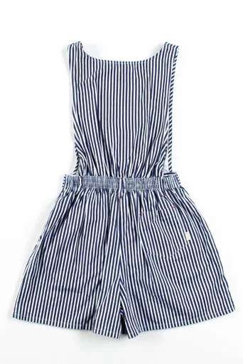 Navy Striped Romper