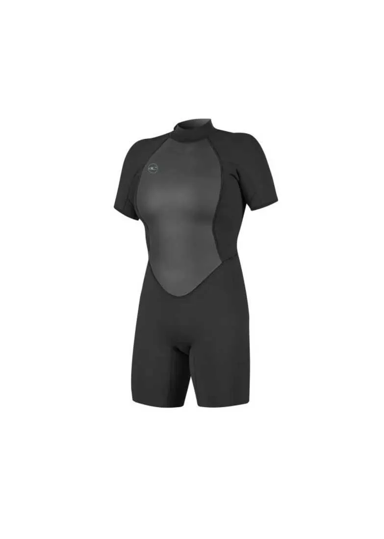 O'Neill Womens Reactor-2 2mm Back Zip Shorty Wetsuit Black