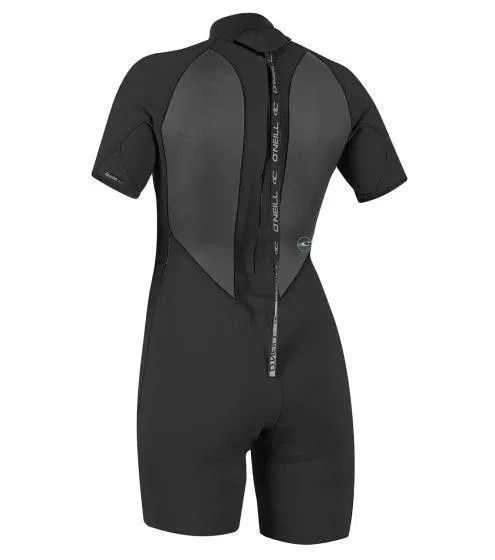 O'Neill Womens Reactor-2 2mm Back Zip Shorty Wetsuit Black