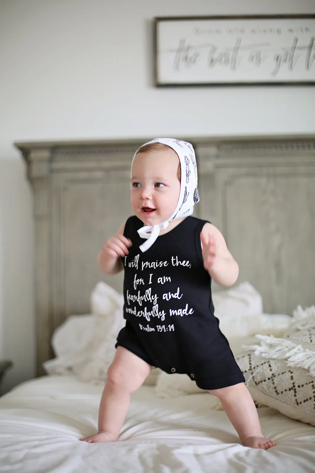 Organic Tank Romper -  Psalm 139:14