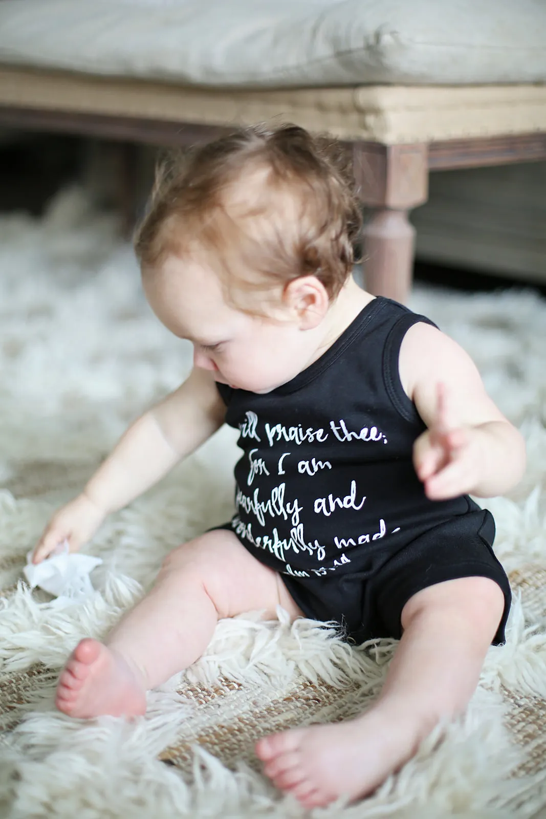 Organic Tank Romper -  Psalm 139:14