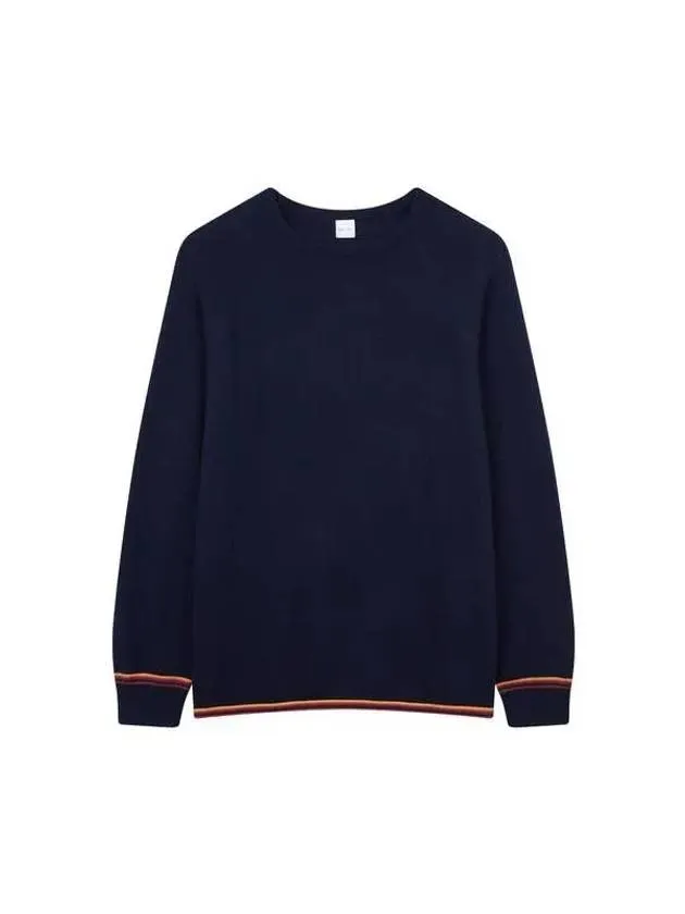 Overseas Station Season Big Chance 8 18 Striped Hem Raglan Wool Sweater Navy 270186