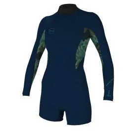 O'Neill Bahia 2/1mm L/S Back Zip Shorty Wetsuit 2019 - Abyss