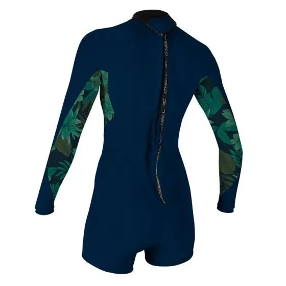 O'Neill Bahia 2/1mm L/S Back Zip Shorty Wetsuit 2019 - Abyss