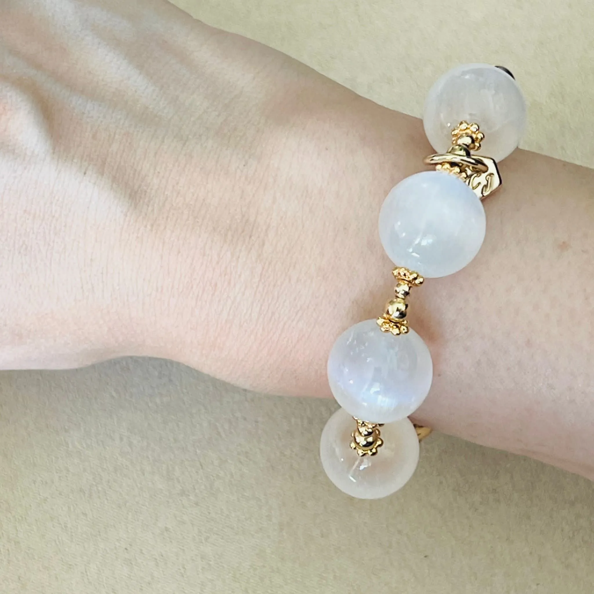 Raw Aquamarine & Selenite Bracelet