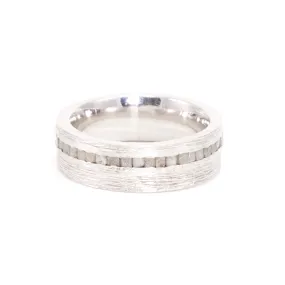 Raw Diamond 8mm Textured Mens Band