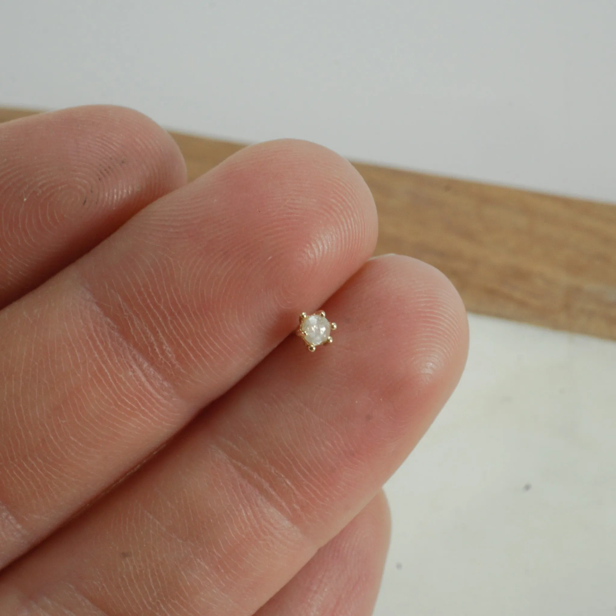 Raw Diamond Stud