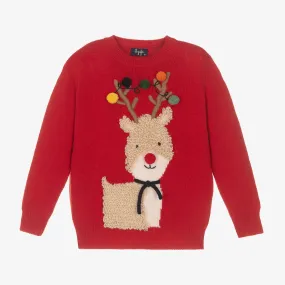 Red Wool Reindeer Sweater