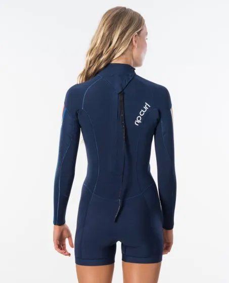 Rip Curl Dawn Patrol 2mm Womens L/S Shorty Wetsuit 2020 - Stripe