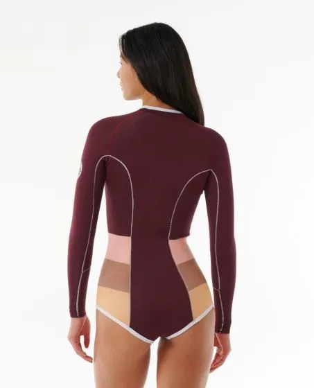 Rip Curl Womens G Bomb Long Sleeve 1.5mm Shorty Wetsuit 2024 - Plum