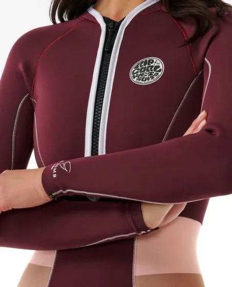 Rip Curl Womens G Bomb Long Sleeve 1.5mm Shorty Wetsuit 2024 - Plum