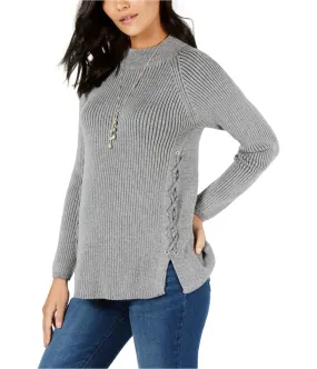 Style & Co. Womens Lace-Up Pullover Sweater