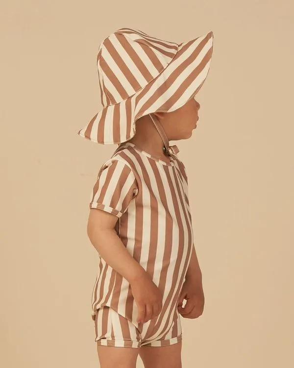 The Shorty One-Piece Swimsuit by Rylee + Cru - Clay Stripe - BABY