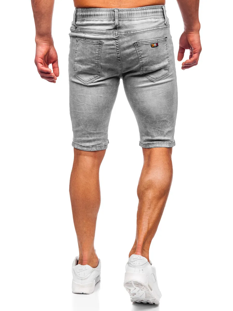 Uomo Pantaloncini in jeans Grigio Bolf TF235