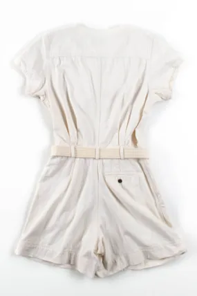 White Belted Liz Claiborne Romper