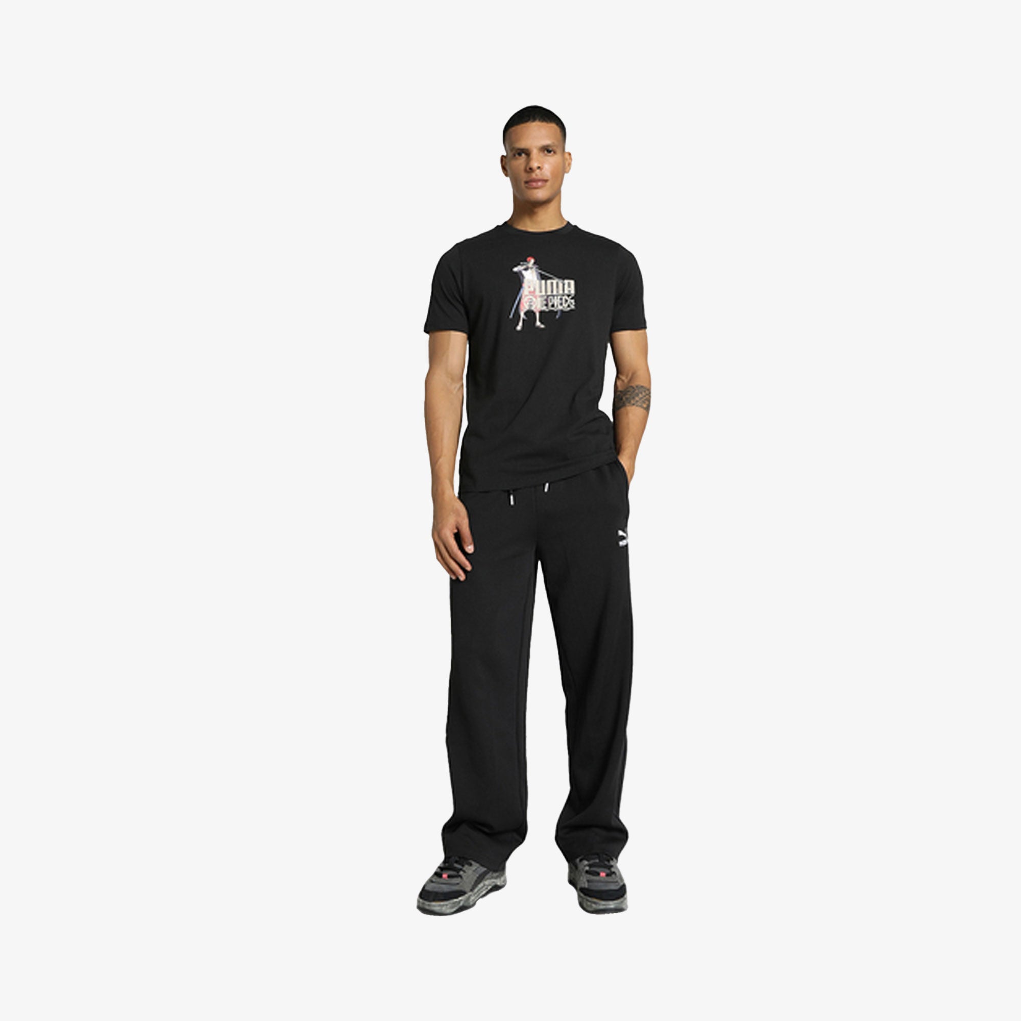 X ONE PIECE GRAPHIC TEE 'PUMA BLACK'